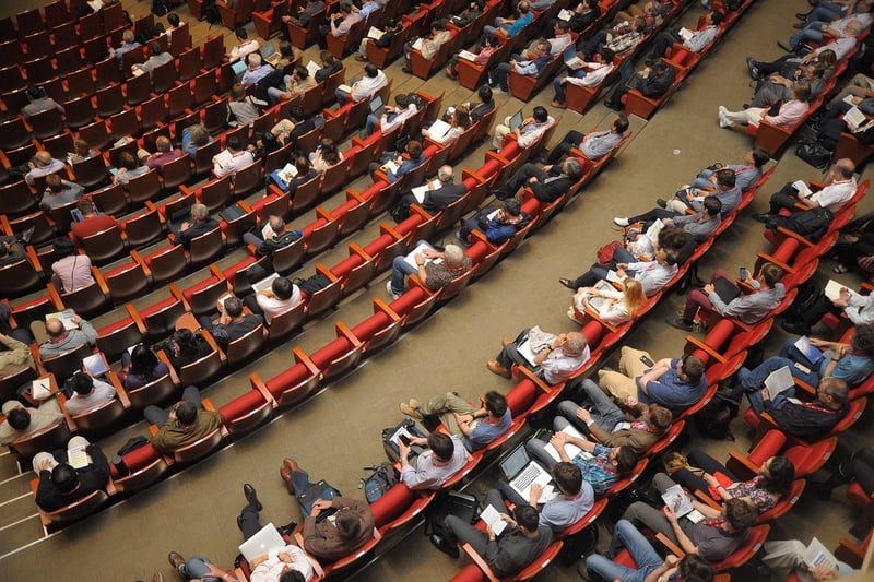 Audience watching magic show